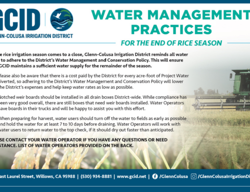 Water Management Practices for End of Rice Season