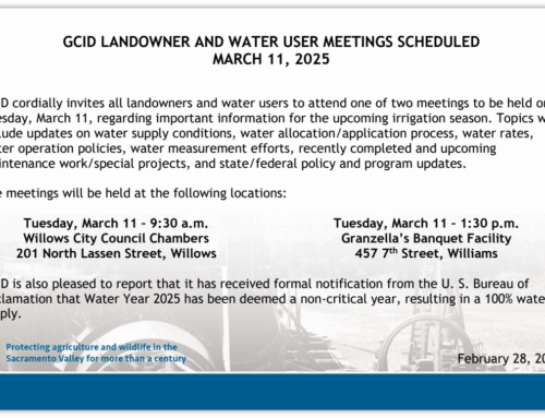 GCID Landowner and Water User Meeting MARCH 11, 2025